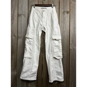 Y2K Era Clockhouse C&A White Utility Cargo Straight Leg Pants High Waist